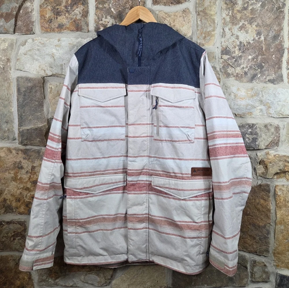 Burton Covert Striped Insulated Snowboard Ski Jacket Coat